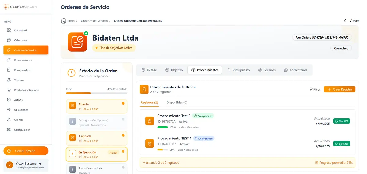 Digitalización de órdenes de servicio